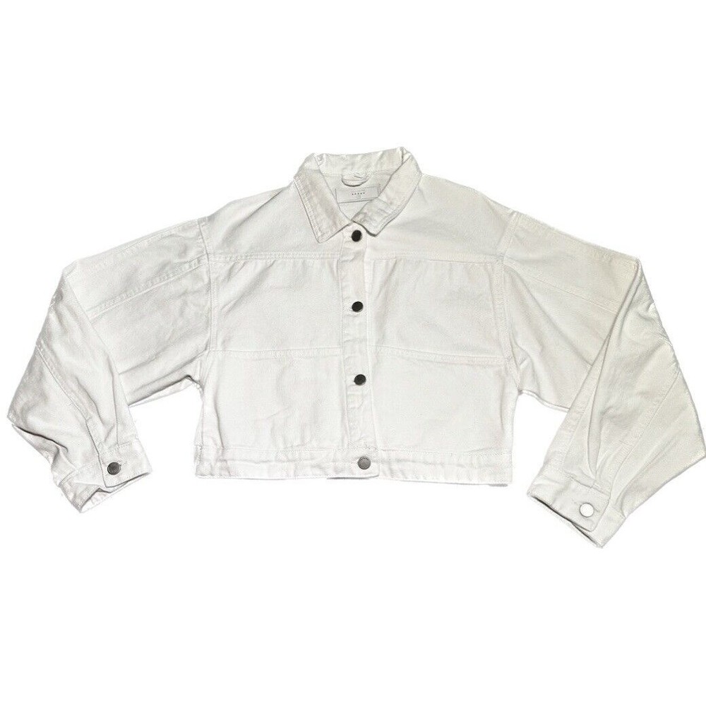 COPY - BLANKNYC Cropped Denim White women's 100% cotton oversize Jacket Size M